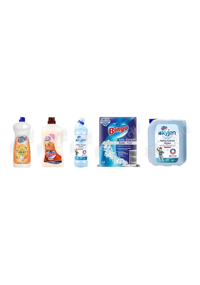 Bingo Sıvı Bulaşık Deterjanı 1500 Ml + Ahşap Tem. 1 L + Oksi Jen 750 Ml + Bulaşık + Çam.suyu Oksijen 4 L 5'li Set Diğer