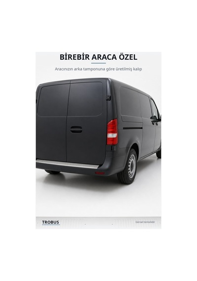 Mercedes-benz Vito W638 1996-2003 Uyumlu Krom Arka Tampon Eşiği Paslanmaz Çelik Taşlı