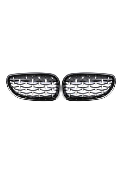 5 Serısı E60 2004-2009 Içın Uyumlu Dıamond Panjur Böbrek Pıano Black Çerçeve