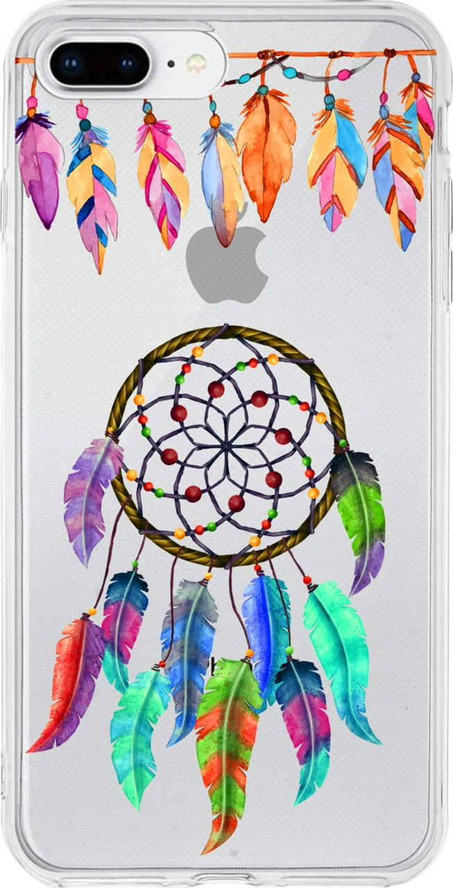 Apple Uyumlu iPhone 7 Plus İle 1mm Slim Fit Nazar Boncuğu 6 Baskılı Şeffaf Kılıf