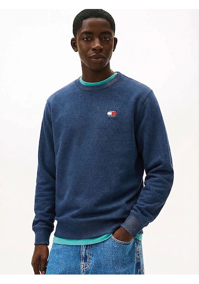 Tjm Reg Badge Crew Ext Erkek Mavi Sweatshirt - Dm0dm22665 Mavi