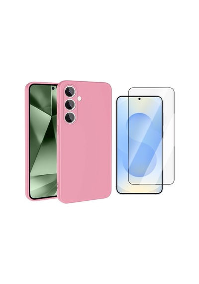 Vendas Samsung Galaxy Uyumlu  A36 Kılıf Zore Mara Lansman Kapak + Temperli Cam Ekran Koruyucu Pembe