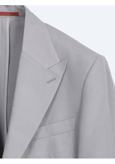 Kip Gri Modern Fit Keten Karışımlı Takım Elbise