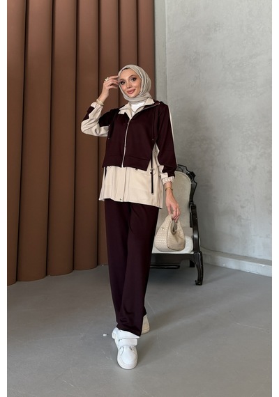 Riella Butik Alya Tesettür Takım Mürdüm