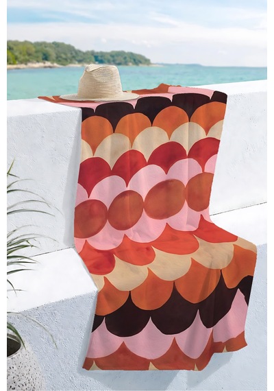 Geometrik Retro Dalga Plaj Havlusu-bohem Pembe Turuncu Havuz Deniz Banyo Hızlı Kuruyan Sahil Örtüsü Pastel Tınısı Geometrik Retro Dalga Plaj Havlusu-bohem Pembe Turuncu Havuz Deniz Banyo Hızlı Kuruyan Sahil Örtüsü Pastel Tınısı