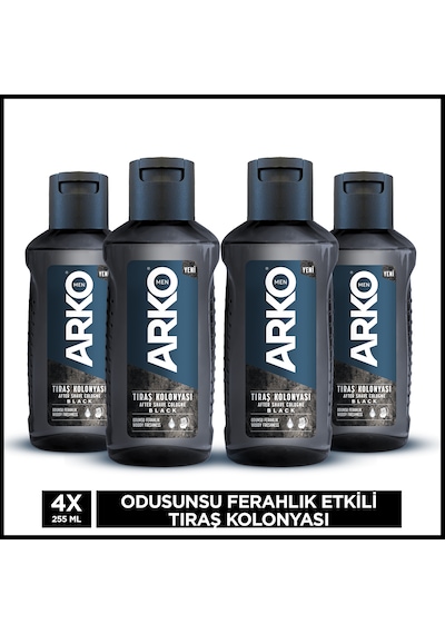 Arko Men Black Edition Tıraş Kolonyası 4 x 255 ML