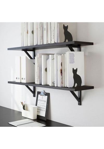 Ikea Portvakt Kitap Desteği, Siyah, 12x14.5 Cm, Kedi