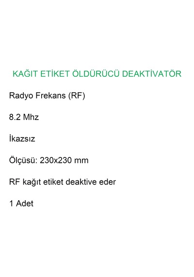 Rf 8.2 Mhz Kağıt Etiket Öldürücü Deaktivatör İkazsız