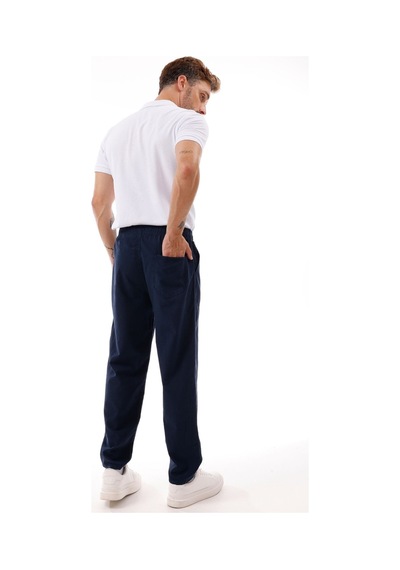 Freemen Erkek Keten Bol Kesim Pantolon Pnt-e-332 Lacivert