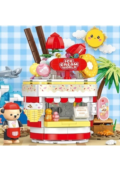 P881202 Panlos Teddy Dondurma Salonu 369 Parça Block Oyuncak