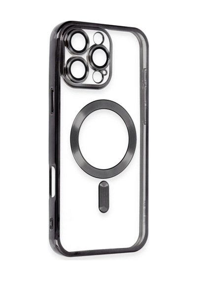 Apple iPhone Uyumlu 16 Pro İçin Kılıf Kamera Lens Korumalı M-safe Destekleyen Şeffaf Silikon Kross Kapak Siyah Apple iPhone Uyumlu 16 Pro İçin Kılıf Kamera Lens Korumalı M-safe Destekleyen Şeffaf Silikon Kross Kapak Siyah