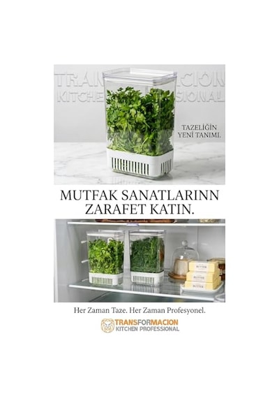 Yeşillik Saklama Kabı - Taze Yeşillik İçin - Soğan Maydanoz Vb Yeşillik Saklama 2 Li Set 721957 Diğer