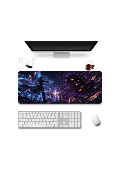 Sonictouch Klavye Mousepad 40x90cm Dikişsiz Pürüzsüz Sıvı Geçirmez Kaymaz Taban Neon Büyücü