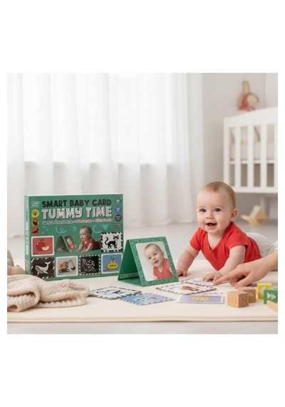 Laco Kids Tummy Time Smart Baby Card Karın Üstü Aktivite Zeka Kartları + Güvenli Ayna 0-12 Ay