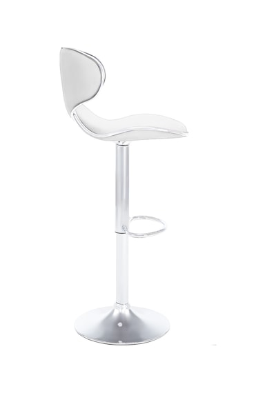 Bürocci Zen Bar Taburesi - Beyaz Modern Deri Metal Ataklı Yüksek Tezgah Sandalyesi - 9549s0486 Beyaz