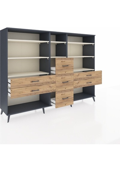 Hyperion Dolap 8 Raflı 7 Çekmeceli 220x44x163 Antrasit-aytaşı/çam Aytası/atlas Çam - Antrasıt Hyperion Dolap 8 Raflı 7 Çekmeceli 220x44x163 Antrasit-aytaşı/çam Aytası/atlas Çam - Antrasıt