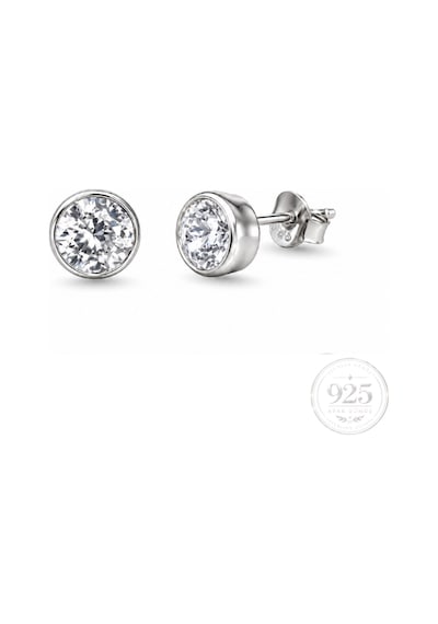 Servi 925 Ayar Gümüş Pure Light 4 Mm Zirkon Taşlı Tektaş Küpe-525