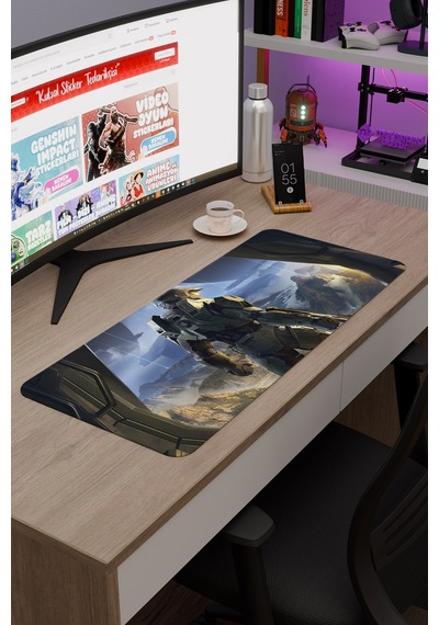 Halo Kaymaz Dikişli Kauçuk Oyuncu Mousepad V3 - 70x30 Xl Gaming Mouse Pad Fare Altlığı