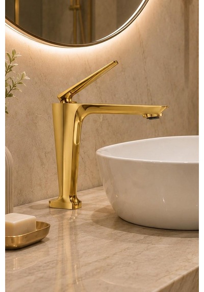 Sensa Kısa Lavabo Bataryası Mat Pırınc-altın Mat Pirinç Altın