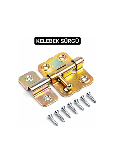Kelebek Sürgü Küçük Kapı Pencere Sürgüsü Mavzer Kilit Metal Sürgü Vida Dahil