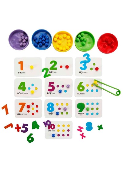 Clip Bead - 2+ Yaş Eğitici Matematik Kutu Oyunu Ve Boncuk Yerleştirme Oyunu