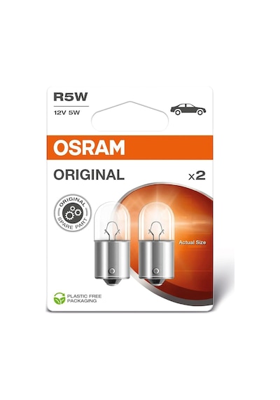 Osram Orijinal Lıne 12v, R5w, Sinyal Lambası, Metal Taban, Çift Blister Ambalaj 2 Lamba