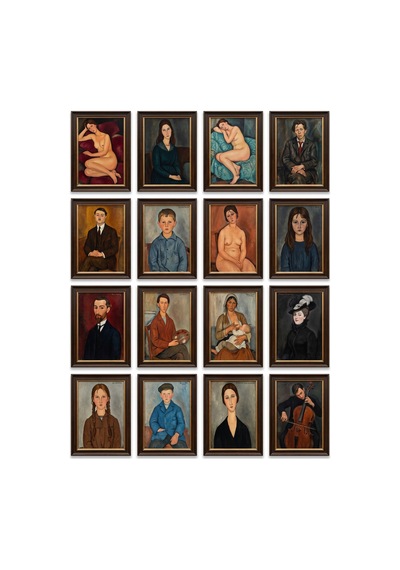 Amedeo Modigliani Tabloları 16'lı Sticker Seti Laptop Defter Ajanda Etiketi Çok Renkli