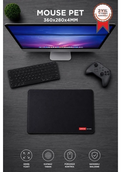 Oyuncu Fare Altlığı 360 280mm Siyah Bilgisayar Eşyası Oyun Ekipmanı Kaydırmaz Pad