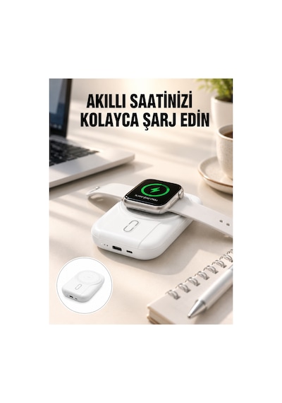 Kablosuz Ve Kablolu Şarj Destekli 10000 Mah Taşınabilir Powerbank