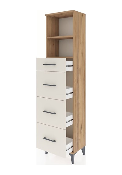 Arges Dolap 2 Raflı 4 Çekmeceli 44x30x182 Çam-aytaşı Çam