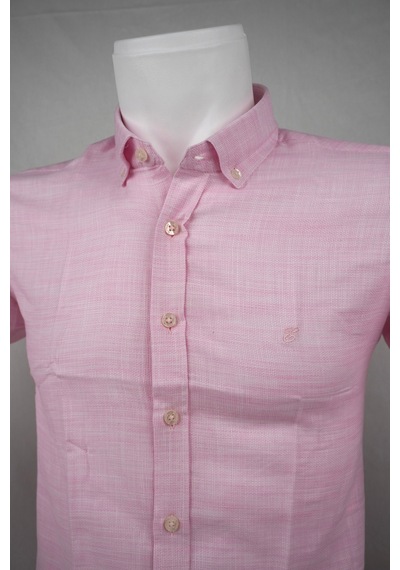 Elitpark %100 Pamuk Cepsiz Regular Fit Pembe Erkek Gömlek