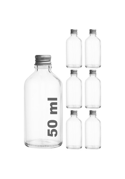 50 Cc Gümüş Metal Kapaklı Hediyelik Shot Şişesi 50 Ml Kolonya Koku Süs Küçük Şeffaf Cam Şişe 6
