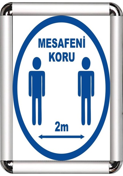 Mesafeni Koru A3 Cerceveli Uyarı Ve Yönlendirme Levhası