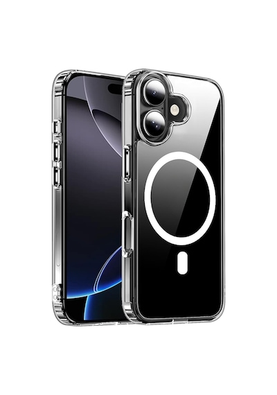 İphone 16 Plus Uyumlu Esnek Plastik Magsafe Wireless Şarj Özellikli Şeffaf Kılıf