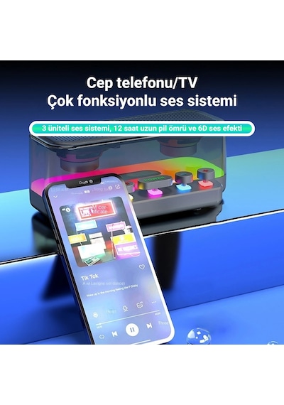 Z6 Premium Led Işıklı Bluetooth Hoparlör Masaüstü Ambiyans Speaker
