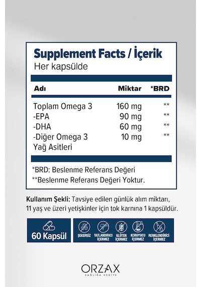 Ocean Omega 3 Balık Yağı 500 Mg 60 Kapsül 2 Adet