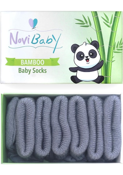 Novibaby 3'lü Bambu Yenidoğan Bebek Çorabı I Cloud I 0-6 ay "Karışık Renkli"