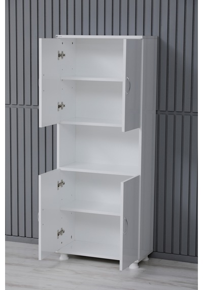 Sehpol 4 Kapaklı 5 Raflı Çok Amaçlı Mutfak Dolabı 59 X 30 X 150 Cm Parlak Beyaz Sehpol 4 Kapaklı 5 Raflı Çok Amaçlı Mutfak Dolabı 59 X 30 X 150 Cm Parlak Beyaz
