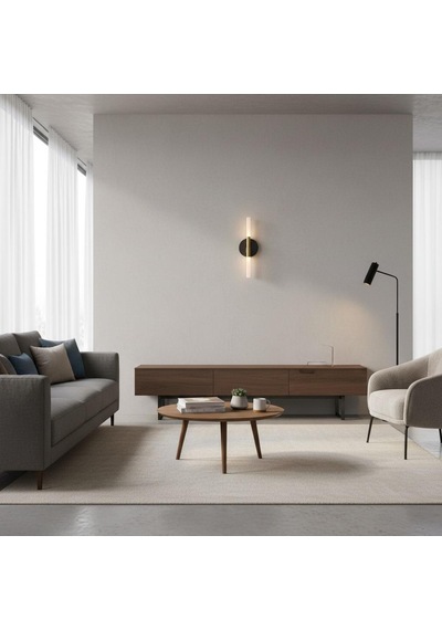 Linea Ledli Şarjlı Aplik Siyah