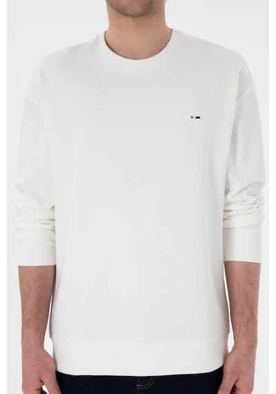 U.S. Polo Assn. Erkek Comfort Fit Bisiklet Yaka Ekru İnce Sweatshirt 50309858-VR019
