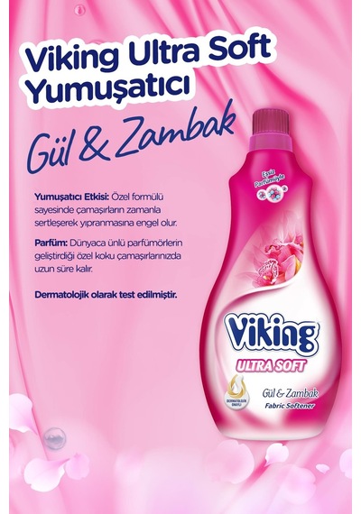 Viking Yumuşatıcı Soft Gül Zambak 3 x 1400 ML