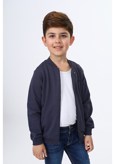 Toontoy Kids Toontoy Erkek Çocuk Kolej Yaka Fermuarlı Cepli Nakış Baskılı Örme Hırka - 2 İplik Füme Toontoy Kids Toontoy Erkek Çocuk Kolej Yaka Fermuarlı Cepli Nakış Baskılı Örme Hırka - 2 İplik Füme