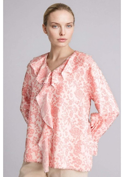 Defacto Desenli Uzun Kollu Bluz G8784ax26smpn111 Pembe-pn111