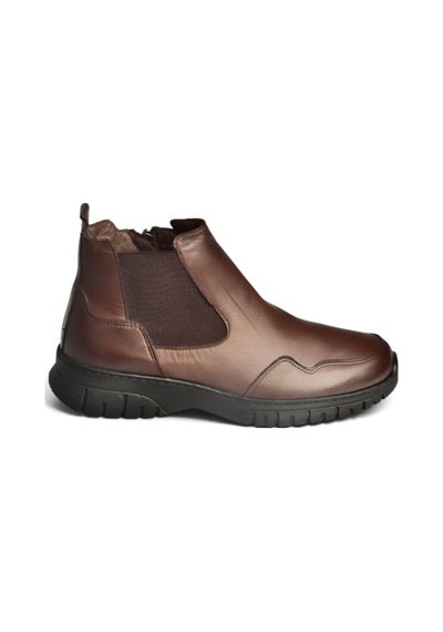 Fox Shoes Z555560803 Kahverengi Hakiki Deri Lastik Detaylı Kadın Bot