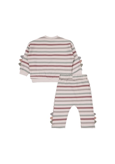 Civil Baby Çizgi Empirme 6-18 Ay Takım - Bej Taş Rengi