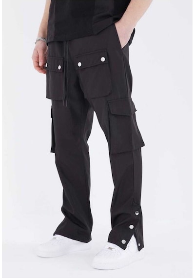 Siyah Cep Detaylı Lastik Bel Jogger Pantolon Siyah