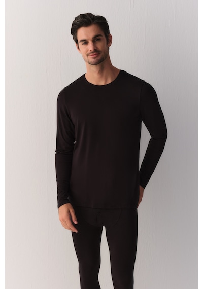 Suwen Warming Men Uzun Kollu T-shirt Sw0004607s012 Siyah