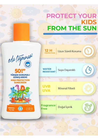 Eda Taşpınar Kids Mineral Filtreli Yüksek Korumalı Güneş Kremi SPF50+ 200 ML