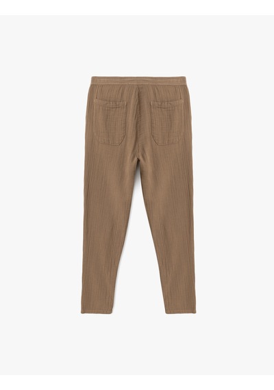 Koton Pamuklu Müslin Chino Cep Detaylı Beli Bağcıklı Pantolon Kahverengi 5sam40011hw Kahve Kahverengi Koton Pamuklu Müslin Chino Cep Detaylı Beli Bağcıklı Pantolon Kahverengi 5sam40011hw Kahve Kahverengi