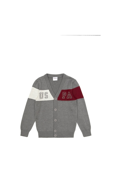 U.S. Polo Assn. Erkek Çocuk Gri Melanj Hırka Triko 50317115-vr086